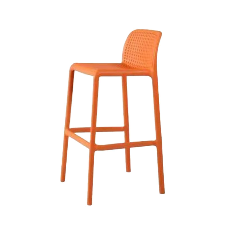 Contemporary Plastic Barstool Bristol Bar Stool with Footrest and Low Back Orange 1 Piece Counter Stool(26"H) Clearhalo 'Bar Furniture' 'Bar Stools' 'bar_stools' 'furn' 'furn_bar_stools' 'furniture_bar_stools' 'Kitchen & Dining Furniture' 'kitchen&dining_furn' 'kitchen' 'kitchen_furn' Furniture' 4471571
