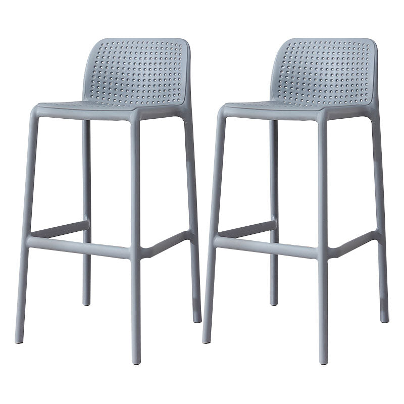 Contemporary Plastic Barstool Bristol Bar Stool with Footrest and Low Back Grey 2 Piece Set Clearhalo 'Bar Furniture' 'Bar Stools' 'bar_stools' 'furn' 'furn_bar_stools' 'furniture_bar_stools' 'Kitchen & Dining Furniture' 'kitchen&dining_furn' 'kitchen' 'kitchen_furn' Furniture' 4471574