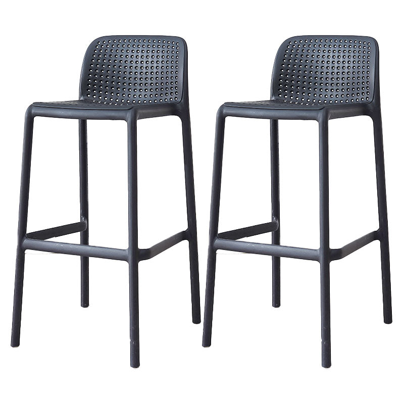Contemporary Plastic Barstool Bristol Bar Stool with Footrest and Low Back Black 2 Piece Set Bar Stool(30"H) Clearhalo 'Bar Furniture' 'Bar Stools' 'bar_stools' 'furn' 'furn_bar_stools' 'furniture_bar_stools' 'Kitchen & Dining Furniture' 'kitchen&dining_furn' 'kitchen' 'kitchen_furn' Furniture' 4471576