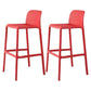 Contemporary Plastic Barstool Bristol Bar Stool with Footrest and Low Back Red 2 Piece Set Counter Stool(26"H) Clearhalo 'Bar Furniture' 'Bar Stools' 'bar_stools' 'furn' 'furn_bar_stools' 'furniture_bar_stools' 'Kitchen & Dining Furniture' 'kitchen&dining_furn' 'kitchen' 'kitchen_furn' Furniture' 4471582