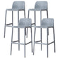 Contemporary Plastic Barstool Bristol Bar Stool with Footrest and Low Back Grey 4 Piece Set Clearhalo 'Bar Furniture' 'Bar Stools' 'bar_stools' 'furn' 'furn_bar_stools' 'furniture_bar_stools' 'Kitchen & Dining Furniture' 'kitchen&dining_furn' 'kitchen' 'kitchen_furn' Furniture' 4471586
