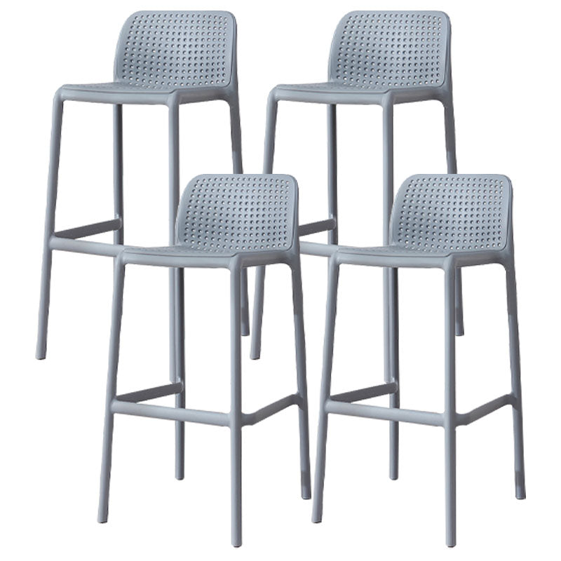 Contemporary Plastic Barstool Bristol Bar Stool with Footrest and Low Back Grey 4 Piece Set Clearhalo 'Bar Furniture' 'Bar Stools' 'bar_stools' 'furn' 'furn_bar_stools' 'furniture_bar_stools' 'Kitchen & Dining Furniture' 'kitchen&dining_furn' 'kitchen' 'kitchen_furn' Furniture' 4471586