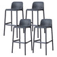 Contemporary Plastic Barstool Bristol Bar Stool with Footrest and Low Back Black 4 Piece Set Bar Stool(30"H) Clearhalo 'Bar Furniture' 'Bar Stools' 'bar_stools' 'furn' 'furn_bar_stools' 'furniture_bar_stools' 'Kitchen & Dining Furniture' 'kitchen&dining_furn' 'kitchen' 'kitchen_furn' Furniture' 4471587