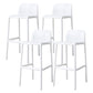 Contemporary Plastic Barstool Bristol Bar Stool with Footrest and Low Back White 4 Piece Set Counter Stool(26"H) Clearhalo 'Bar Furniture' 'Bar Stools' 'bar_stools' 'furn' 'furn_bar_stools' 'furniture_bar_stools' 'Kitchen & Dining Furniture' 'kitchen&dining_furn' 'kitchen' 'kitchen_furn' Furniture' 4471588