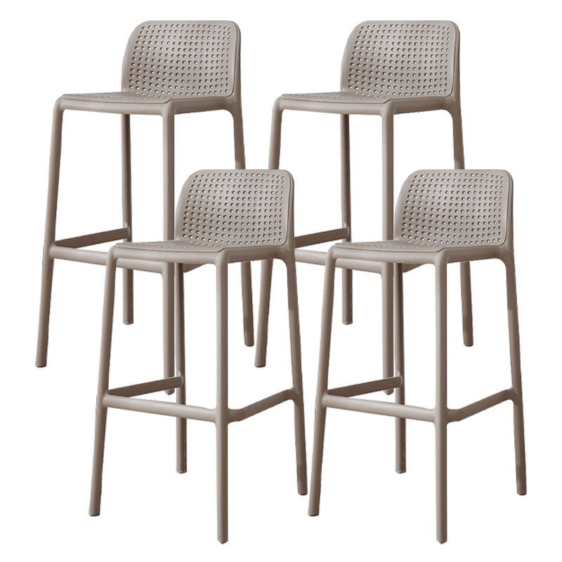 Contemporary Plastic Barstool Bristol Bar Stool with Footrest and Low Back Camel 4 Piece Set Clearhalo 'Bar Furniture' 'Bar Stools' 'bar_stools' 'furn' 'furn_bar_stools' 'furniture_bar_stools' 'Kitchen & Dining Furniture' 'kitchen&dining_furn' 'kitchen' 'kitchen_furn' Furniture' 4471589