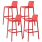 Contemporary Plastic Barstool Bristol Bar Stool with Footrest and Low Back Red 4 Piece Set Counter Stool(26"H) Clearhalo 'Bar Furniture' 'Bar Stools' 'bar_stools' 'furn' 'furn_bar_stools' 'furniture_bar_stools' 'Kitchen & Dining Furniture' 'kitchen&dining_furn' 'kitchen' 'kitchen_furn' Furniture' 4471590