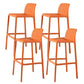 Contemporary Plastic Barstool Bristol Bar Stool with Footrest and Low Back Orange 4 Piece Set Counter Stool(26"H) Clearhalo 'Bar Furniture' 'Bar Stools' 'bar_stools' 'furn' 'furn_bar_stools' 'furniture_bar_stools' 'Kitchen & Dining Furniture' 'kitchen&dining_furn' 'kitchen' 'kitchen_furn' Furniture' 4471591