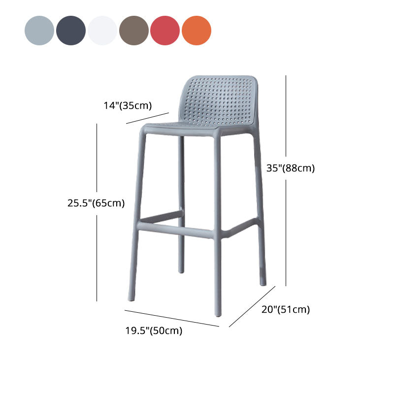 Contemporary Plastic Barstool Bristol Bar Stool with Footrest and Low Back Clearhalo 'Bar Furniture' 'Bar Stools' 'bar_stools' 'furn' 'furn_bar_stools' 'furniture_bar_stools' 'Kitchen & Dining Furniture' 'kitchen&dining_furn' 'kitchen' 'kitchen_furn' Furniture' 4471592