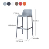 Contemporary Plastic Barstool Bristol Bar Stool with Footrest and Low Back Clearhalo 'Bar Furniture' 'Bar Stools' 'bar_stools' 'furn' 'furn_bar_stools' 'furniture_bar_stools' 'Kitchen & Dining Furniture' 'kitchen&dining_furn' 'kitchen' 'kitchen_furn' Furniture' 4471592