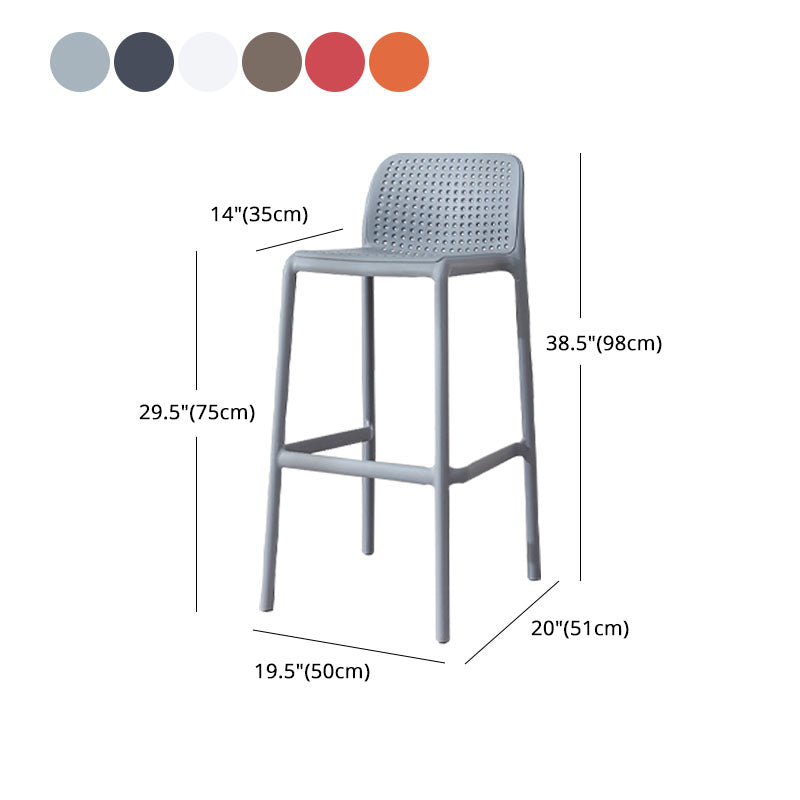 Contemporary Plastic Barstool Bristol Bar Stool with Footrest and Low Back Clearhalo 'Bar Furniture' 'Bar Stools' 'bar_stools' 'furn' 'furn_bar_stools' 'furniture_bar_stools' 'Kitchen & Dining Furniture' 'kitchen&dining_furn' 'kitchen' 'kitchen_furn' Furniture' 4471593