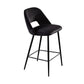 Contemporary Metal Upholstered Barstool Bristol Bar Stool with Low Back for Kitchen Gloss Black 1 Piece Clearhalo 'Bar Furniture' 'Bar Stools' 'bar_stools' 'furn' 'furn_bar_stools' 'furniture_bar_stools' 'Kitchen & Dining Furniture' 'kitchen&dining_furn' 'kitchen' 'kitchen_furn' Furniture' 4471595
