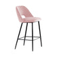 Contemporary Metal Upholstered Barstool Bristol Bar Stool with Low Back for Kitchen Pinkish Red 1 Piece Clearhalo 'Bar Furniture' 'Bar Stools' 'bar_stools' 'furn' 'furn_bar_stools' 'furniture_bar_stools' 'Kitchen & Dining Furniture' 'kitchen&dining_furn' 'kitchen' 'kitchen_furn' Furniture' 4471596