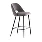 Contemporary Metal Upholstered Barstool Bristol Bar Stool with Low Back for Kitchen Light Gray 1 Piece Clearhalo 'Bar Furniture' 'Bar Stools' 'bar_stools' 'furn' 'furn_bar_stools' 'furniture_bar_stools' 'Kitchen & Dining Furniture' 'kitchen&dining_furn' 'kitchen' 'kitchen_furn' Furniture' 4471600