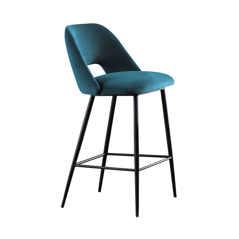 Contemporary Metal Upholstered Barstool Bristol Bar Stool with Low Back for Kitchen Sky Blue 1 Piece Clearhalo 'Bar Furniture' 'Bar Stools' 'bar_stools' 'furn' 'furn_bar_stools' 'furniture_bar_stools' 'Kitchen & Dining Furniture' 'kitchen&dining_furn' 'kitchen' 'kitchen_furn' Furniture' 4471602