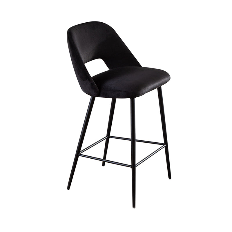 Contemporary Metal Upholstered Barstool Bristol Bar Stool with Low Back for Kitchen Clearhalo 'Bar Furniture' 'Bar Stools' 'bar_stools' 'furn' 'furn_bar_stools' 'furniture_bar_stools' 'Kitchen & Dining Furniture' 'kitchen&dining_furn' 'kitchen' 'kitchen_furn' Furniture' 4471603