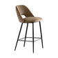 Contemporary Metal Upholstered Barstool Bristol Bar Stool with Low Back for Kitchen Light Camel 1 Piece Clearhalo 'Bar Furniture' 'Bar Stools' 'bar_stools' 'furn' 'furn_bar_stools' 'furniture_bar_stools' 'Kitchen & Dining Furniture' 'kitchen&dining_furn' 'kitchen' 'kitchen_furn' Furniture' 4471606