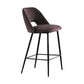 Contemporary Metal Upholstered Barstool Bristol Bar Stool with Low Back for Kitchen Dark Gray 1 Piece Clearhalo 'Bar Furniture' 'Bar Stools' 'bar_stools' 'furn' 'furn_bar_stools' 'furniture_bar_stools' 'Kitchen & Dining Furniture' 'kitchen&dining_furn' 'kitchen' 'kitchen_furn' Furniture' 4471608