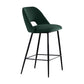 Contemporary Metal Upholstered Barstool Bristol Bar Stool with Low Back for Kitchen Blackish Green 1 Piece Clearhalo 'Bar Furniture' 'Bar Stools' 'bar_stools' 'furn' 'furn_bar_stools' 'furniture_bar_stools' 'Kitchen & Dining Furniture' 'kitchen&dining_furn' 'kitchen' 'kitchen_furn' Furniture' 4471610