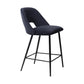 Contemporary Metal Upholstered Barstool Bristol Bar Stool with Low Back for Kitchen Navy 1 Piece Clearhalo 'Bar Furniture' 'Bar Stools' 'bar_stools' 'furn' 'furn_bar_stools' 'furniture_bar_stools' 'Kitchen & Dining Furniture' 'kitchen&dining_furn' 'kitchen' 'kitchen_furn' Furniture' 4471615