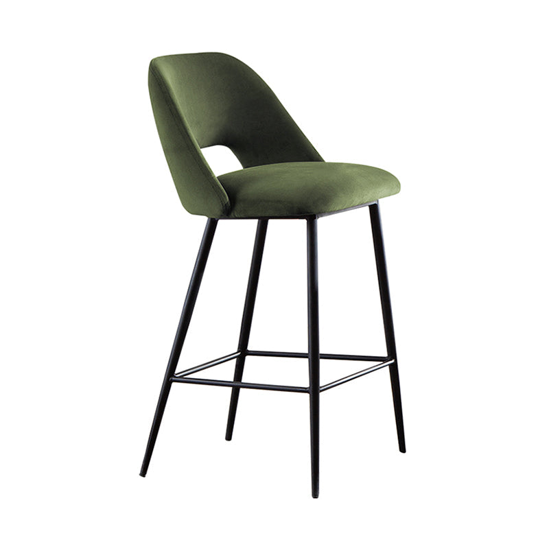 Contemporary Metal Upholstered Barstool Bristol Bar Stool with Low Back for Kitchen Army Green 1 Piece Clearhalo 'Bar Furniture' 'Bar Stools' 'bar_stools' 'furn' 'furn_bar_stools' 'furniture_bar_stools' 'Kitchen & Dining Furniture' 'kitchen&dining_furn' 'kitchen' 'kitchen_furn' Furniture' 4471616