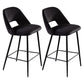 Contemporary Metal Upholstered Barstool Bristol Bar Stool with Low Back for Kitchen Gloss Black 2 Piece Set Clearhalo 'Bar Furniture' 'Bar Stools' 'bar_stools' 'furn' 'furn_bar_stools' 'furniture_bar_stools' 'Kitchen & Dining Furniture' 'kitchen&dining_furn' 'kitchen' 'kitchen_furn' Furniture' 4471617