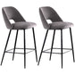Contemporary Metal Upholstered Barstool Bristol Bar Stool with Low Back for Kitchen Light Gray 2 Piece Set Clearhalo 'Bar Furniture' 'Bar Stools' 'bar_stools' 'furn' 'furn_bar_stools' 'furniture_bar_stools' 'Kitchen & Dining Furniture' 'kitchen&dining_furn' 'kitchen' 'kitchen_furn' Furniture' 4471620