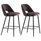 Contemporary Metal Upholstered Barstool Bristol Bar Stool with Low Back for Kitchen Dark Gray 2 Piece Set Clearhalo 'Bar Furniture' 'Bar Stools' 'bar_stools' 'furn' 'furn_bar_stools' 'furniture_bar_stools' 'Kitchen & Dining Furniture' 'kitchen&dining_furn' 'kitchen' 'kitchen_furn' Furniture' 4471624