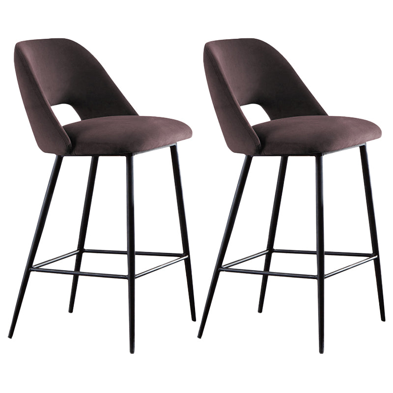 Contemporary Metal Upholstered Barstool Bristol Bar Stool with Low Back for Kitchen Dark Gray 2 Piece Set Clearhalo 'Bar Furniture' 'Bar Stools' 'bar_stools' 'furn' 'furn_bar_stools' 'furniture_bar_stools' 'Kitchen & Dining Furniture' 'kitchen&dining_furn' 'kitchen' 'kitchen_furn' Furniture' 4471624