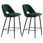 Contemporary Metal Upholstered Barstool Bristol Bar Stool with Low Back for Kitchen Blackish Green 2 Piece Set Clearhalo 'Bar Furniture' 'Bar Stools' 'bar_stools' 'furn' 'furn_bar_stools' 'furniture_bar_stools' 'Kitchen & Dining Furniture' 'kitchen&dining_furn' 'kitchen' 'kitchen_furn' Furniture' 4471625