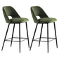Contemporary Metal Upholstered Barstool Bristol Bar Stool with Low Back for Kitchen Army Green 2 Piece Set Clearhalo 'Bar Furniture' 'Bar Stools' 'bar_stools' 'furn' 'furn_bar_stools' 'furniture_bar_stools' 'Kitchen & Dining Furniture' 'kitchen&dining_furn' 'kitchen' 'kitchen_furn' Furniture' 4471627