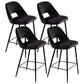 Contemporary Metal Upholstered Barstool Bristol Bar Stool with Low Back for Kitchen Gloss Black 4 Piece Set Clearhalo 'Bar Furniture' 'Bar Stools' 'bar_stools' 'furn' 'furn_bar_stools' 'furniture_bar_stools' 'Kitchen & Dining Furniture' 'kitchen&dining_furn' 'kitchen' 'kitchen_furn' Furniture' 4471628
