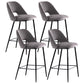 Contemporary Metal Upholstered Barstool Bristol Bar Stool with Low Back for Kitchen Light Gray 4 Piece Set Clearhalo 'Bar Furniture' 'Bar Stools' 'bar_stools' 'furn' 'furn_bar_stools' 'furniture_bar_stools' 'Kitchen & Dining Furniture' 'kitchen&dining_furn' 'kitchen' 'kitchen_furn' Furniture' 4471631