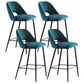 Contemporary Metal Upholstered Barstool Bristol Bar Stool with Low Back for Kitchen Sky Blue 4 Piece Set Clearhalo 'Bar Furniture' 'Bar Stools' 'bar_stools' 'furn' 'furn_bar_stools' 'furniture_bar_stools' 'Kitchen & Dining Furniture' 'kitchen&dining_furn' 'kitchen' 'kitchen_furn' Furniture' 4471632