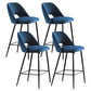 Contemporary Metal Upholstered Barstool Bristol Bar Stool with Low Back for Kitchen Dark Blue 4 Piece Set Clearhalo 'Bar Furniture' 'Bar Stools' 'bar_stools' 'furn' 'furn_bar_stools' 'furniture_bar_stools' 'Kitchen & Dining Furniture' 'kitchen&dining_furn' 'kitchen' 'kitchen_furn' Furniture' 4471633