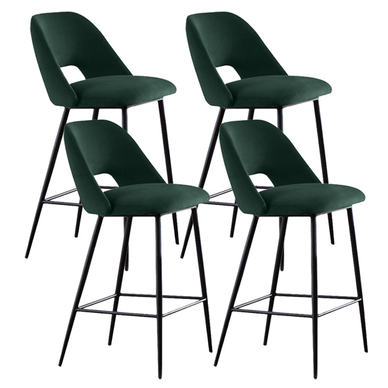 Contemporary Metal Upholstered Barstool Bristol Bar Stool with Low Back for Kitchen Blackish Green 4 Piece Set Clearhalo 'Bar Furniture' 'Bar Stools' 'bar_stools' 'furn' 'furn_bar_stools' 'furniture_bar_stools' 'Kitchen & Dining Furniture' 'kitchen&dining_furn' 'kitchen' 'kitchen_furn' Furniture' 4471636
