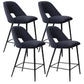 Contemporary Metal Upholstered Barstool Bristol Bar Stool with Low Back for Kitchen Navy 4 Piece Set Clearhalo 'Bar Furniture' 'Bar Stools' 'bar_stools' 'furn' 'furn_bar_stools' 'furniture_bar_stools' 'Kitchen & Dining Furniture' 'kitchen&dining_furn' 'kitchen' 'kitchen_furn' Furniture' 4471638