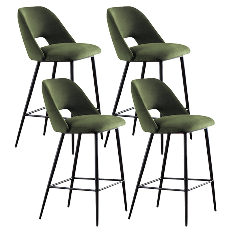 Contemporary Metal Upholstered Barstool Bristol Bar Stool with Low Back for Kitchen Army Green 4 Piece Set Clearhalo 'Bar Furniture' 'Bar Stools' 'bar_stools' 'furn' 'furn_bar_stools' 'furniture_bar_stools' 'Kitchen & Dining Furniture' 'kitchen&dining_furn' 'kitchen' 'kitchen_furn' Furniture' 4471639