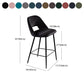 Contemporary Metal Upholstered Barstool Bristol Bar Stool with Low Back for Kitchen Clearhalo 'Bar Furniture' 'Bar Stools' 'bar_stools' 'furn' 'furn_bar_stools' 'furniture_bar_stools' 'Kitchen & Dining Furniture' 'kitchen&dining_furn' 'kitchen' 'kitchen_furn' Furniture' 4471640