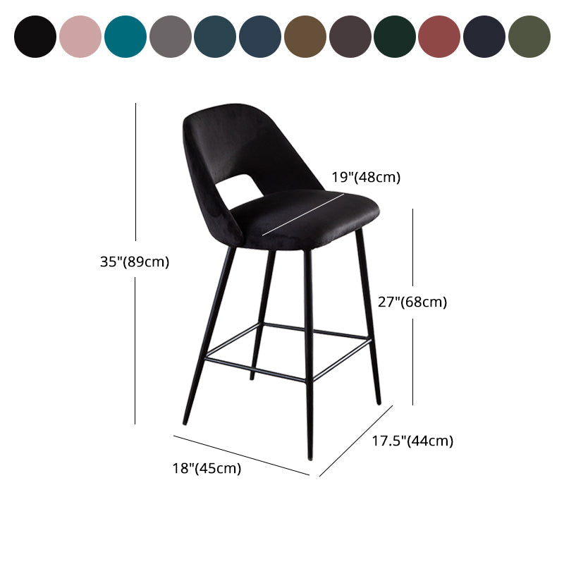 Contemporary Metal Upholstered Barstool Bristol Bar Stool with Low Back for Kitchen Clearhalo 'Bar Furniture' 'Bar Stools' 'bar_stools' 'furn' 'furn_bar_stools' 'furniture_bar_stools' 'Kitchen & Dining Furniture' 'kitchen&dining_furn' 'kitchen' 'kitchen_furn' Furniture' 4471640