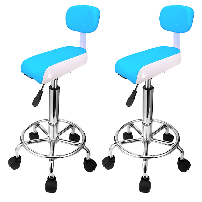 Contemporary Steel Adjustable Height Barstool Indoor Bar Stool with Low Back Blue 2 Piece Set Clearhalo 'Bar Furniture' 'Bar Stools' 'bar_stools' 'furn' 'furn_bar_stools' 'furniture_bar_stools' 'Kitchen & Dining Furniture' 'kitchen&dining_furn' 'kitchen' 'kitchen_furn' Furniture' 4471649
