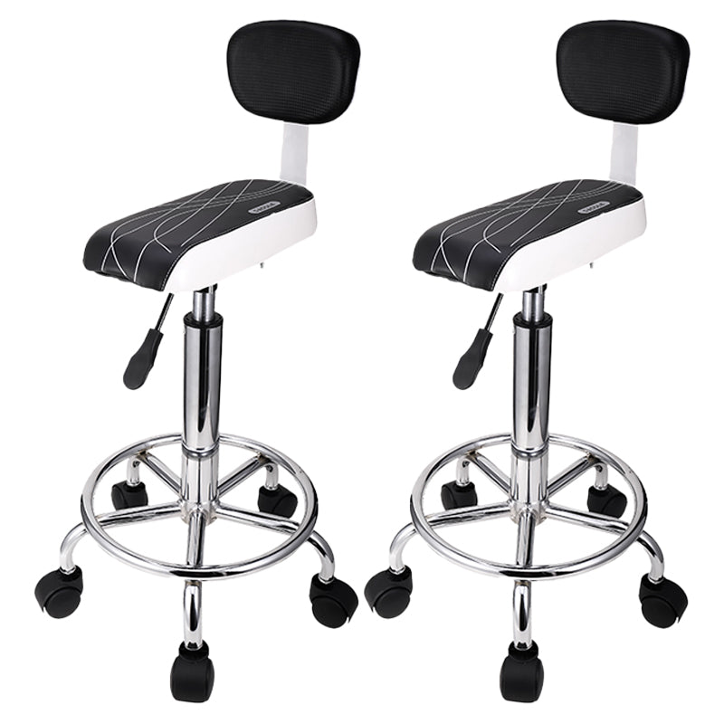 Contemporary Steel Adjustable Height Barstool Indoor Bar Stool with Low Back Black 2 Piece Set Clearhalo 'Bar Furniture' 'Bar Stools' 'bar_stools' 'furn' 'furn_bar_stools' 'furniture_bar_stools' 'Kitchen & Dining Furniture' 'kitchen&dining_furn' 'kitchen' 'kitchen_furn' Furniture' 4471656