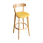 Contemporary Solid Wood Barstool Indoor Bar Stool with Low Back and Footrest Yellow 1 Piece Clearhalo 'Bar Furniture' 'Bar Stools' 'bar_stools' 'furn' 'furn_bar_stools' 'furniture_bar_stools' 'Kitchen & Dining Furniture' 'kitchen&dining_furn' 'kitchen' 'kitchen_furn' Furniture' 4471667