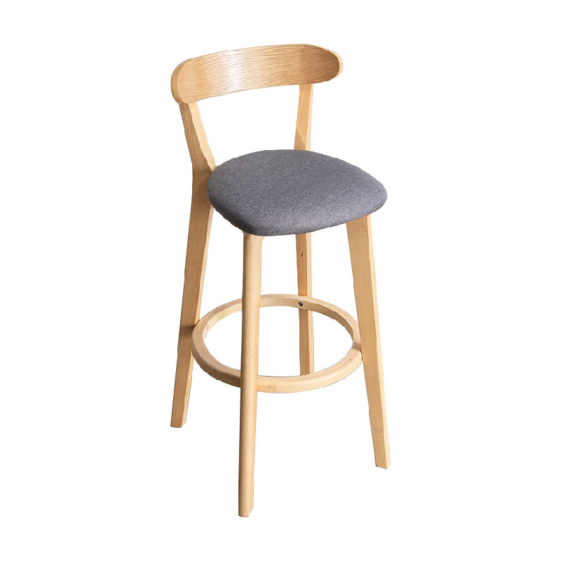 Contemporary Solid Wood Barstool Indoor Bar Stool with Low Back and Footrest Dark Gray 1 Piece Clearhalo 'Bar Furniture' 'Bar Stools' 'bar_stools' 'furn' 'furn_bar_stools' 'furniture_bar_stools' 'Kitchen & Dining Furniture' 'kitchen&dining_furn' 'kitchen' 'kitchen_furn' Furniture' 4471668