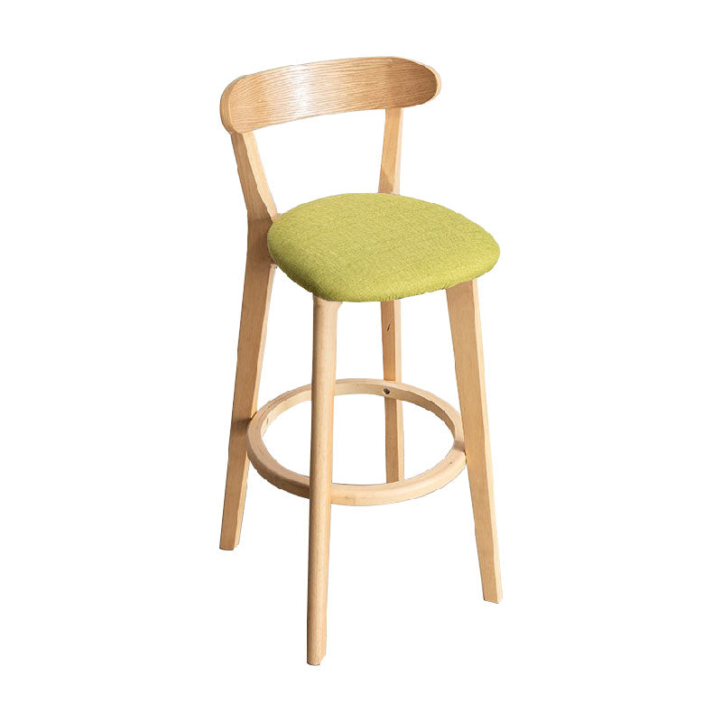 Contemporary Solid Wood Barstool Indoor Bar Stool with Low Back and Footrest Green 1 Piece Clearhalo 'Bar Furniture' 'Bar Stools' 'bar_stools' 'furn' 'furn_bar_stools' 'furniture_bar_stools' 'Kitchen & Dining Furniture' 'kitchen&dining_furn' 'kitchen' 'kitchen_furn' Furniture' 4471670