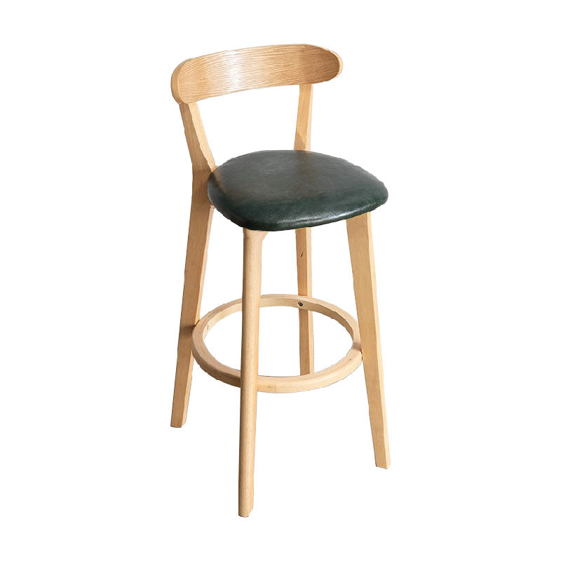Contemporary Solid Wood Barstool Indoor Bar Stool with Low Back and Footrest Blackish Green 1 Piece Clearhalo 'Bar Furniture' 'Bar Stools' 'bar_stools' 'furn' 'furn_bar_stools' 'furniture_bar_stools' 'Kitchen & Dining Furniture' 'kitchen&dining_furn' 'kitchen' 'kitchen_furn' Furniture' 4471672