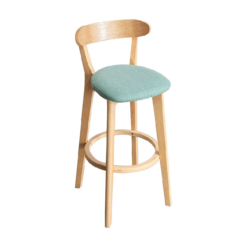 Contemporary Solid Wood Barstool Indoor Bar Stool with Low Back and Footrest Mint Green 1 Piece Clearhalo 'Bar Furniture' 'Bar Stools' 'bar_stools' 'furn' 'furn_bar_stools' 'furniture_bar_stools' 'Kitchen & Dining Furniture' 'kitchen&dining_furn' 'kitchen' 'kitchen_furn' Furniture' 4471679
