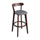 Contemporary Solid Wood Barstool Indoor Bar Stool with Low Back and Footrest Dark Gray-White 1 Piece Clearhalo 'Bar Furniture' 'Bar Stools' 'bar_stools' 'furn' 'furn_bar_stools' 'furniture_bar_stools' 'Kitchen & Dining Furniture' 'kitchen&dining_furn' 'kitchen' 'kitchen_furn' Furniture' 4471684