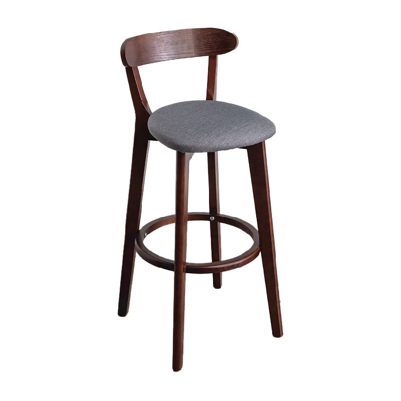 Contemporary Solid Wood Barstool Indoor Bar Stool with Low Back and Footrest Dark Gray-White 1 Piece Clearhalo 'Bar Furniture' 'Bar Stools' 'bar_stools' 'furn' 'furn_bar_stools' 'furniture_bar_stools' 'Kitchen & Dining Furniture' 'kitchen&dining_furn' 'kitchen' 'kitchen_furn' Furniture' 4471684