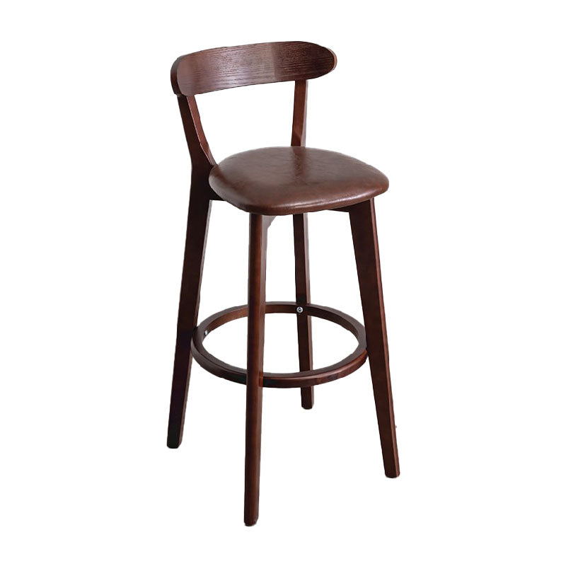 Contemporary Solid Wood Barstool Indoor Bar Stool with Low Back and Footrest Tan 1 Piece Clearhalo 'Bar Furniture' 'Bar Stools' 'bar_stools' 'furn' 'furn_bar_stools' 'furniture_bar_stools' 'Kitchen & Dining Furniture' 'kitchen&dining_furn' 'kitchen' 'kitchen_furn' Furniture' 4471686