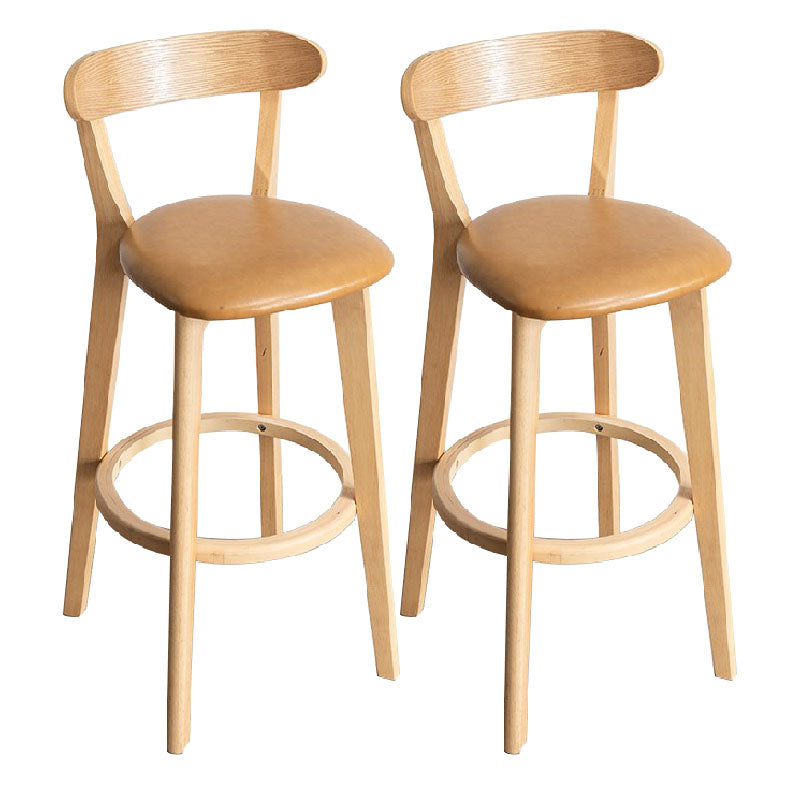 Contemporary Solid Wood Barstool Indoor Bar Stool with Low Back and Footrest Ginger 2 Piece Set Clearhalo 'Bar Furniture' 'Bar Stools' 'bar_stools' 'furn' 'furn_bar_stools' 'furniture_bar_stools' 'Kitchen & Dining Furniture' 'kitchen&dining_furn' 'kitchen' 'kitchen_furn' Furniture' 4471696